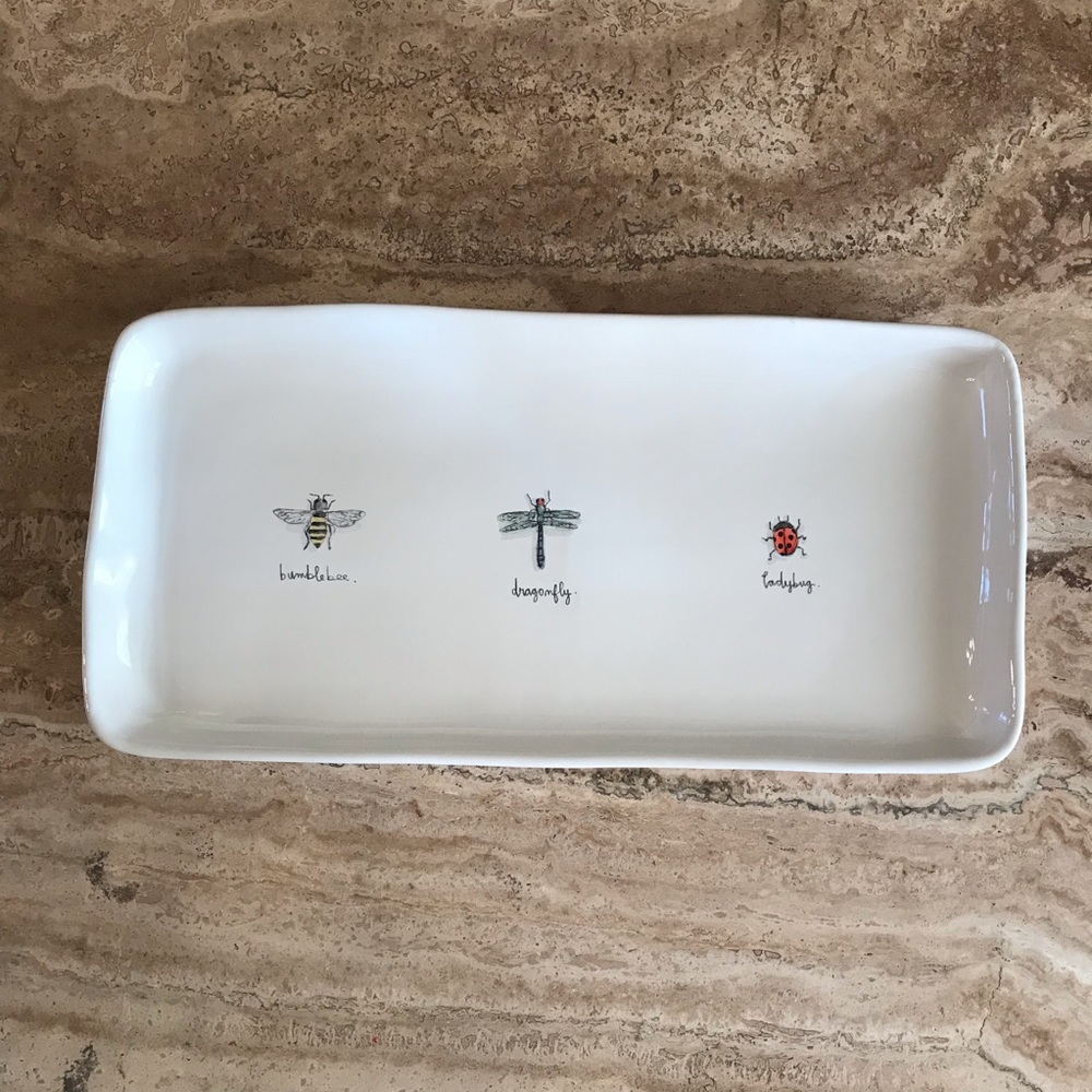 Rae Dunn | Ceramic Tray -Bumblebee, Dragonfly, Ladybug